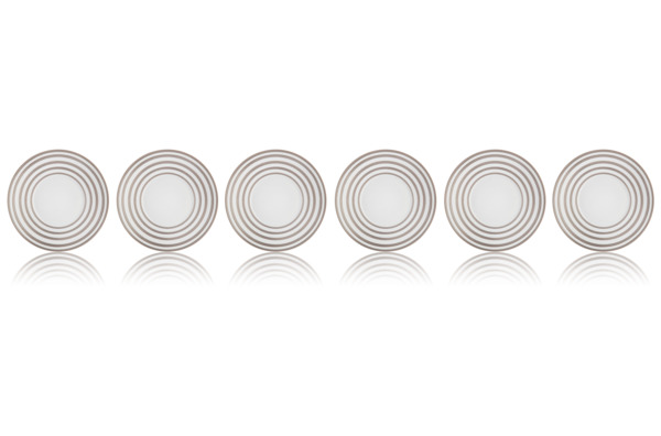 Набор из 6 тарелок подстановочных JL Coquet Хемисфер Узкие полосы, платиновые 31 см