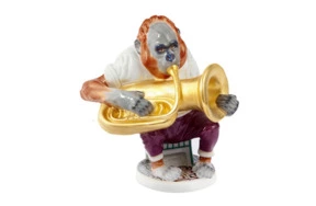 Фигурка Meissen 17см Орангутан-трубач (О.Пильц, 1912г)(лим.вып.7/25, 2013г)