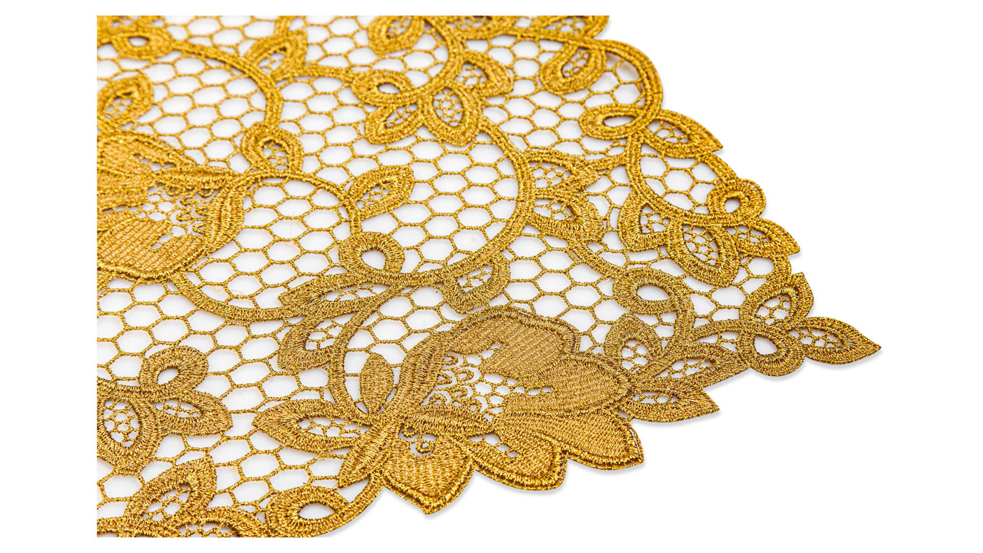 Набор салфеток Weissfee Версаль 35х50 см, 6 шт, полиэстер, кружево, античное золото