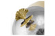 Шкатулка круглая Michael Aram Бабочки гинкго 11 см, сталь нержавеющая