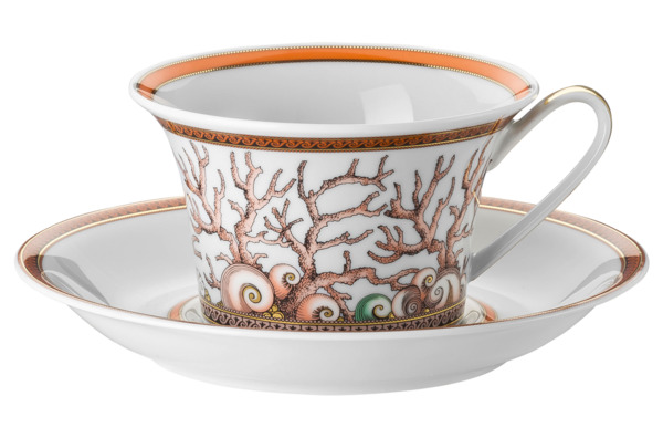 Чашка чайная с блюдцем Rosenthal Versace Морские звезды 220мл, фарфор