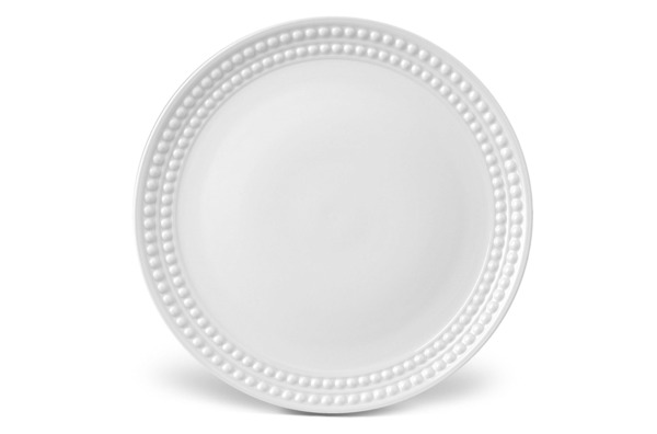 Тарелка обеденная L’Objet Жемчуг 27 см, белый декор, фарфор