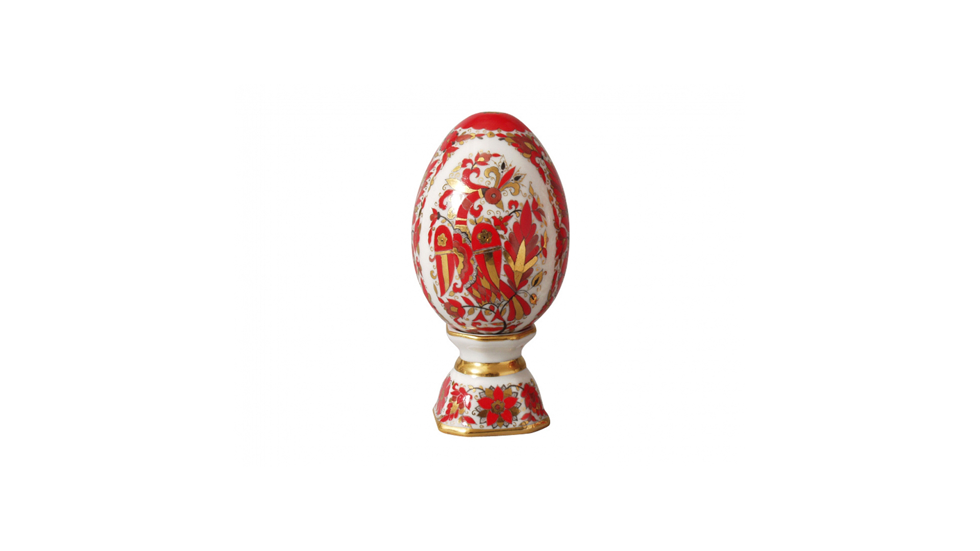 Яйцо пасхальное на подставке ИФЗ Русский орнамент 11,5 см, фарфор твердый