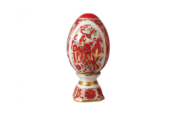 Яйцо пасхальное на подставке ИФЗ Русский орнамент 11,5 см, фарфор твердый