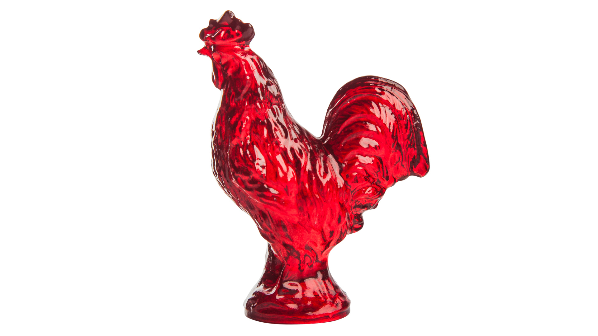 Фигурка Cristal de Paris Петух 4,5х5,5 см, красная