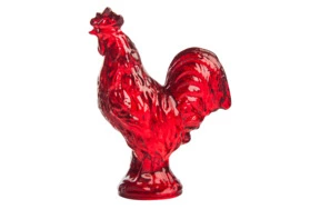 Фигурка Cristal de Paris Петух 4,5х5,5 см, хрустальное тесто, красная
