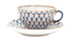 Чашка чайная с блюдцем ИФЗ Кобальтовая сетка Тюльпан 250 мл, фарфор твердый