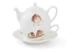 Набор Эгоист Royal Worcester Забавная фауна Малиновка, чайник и чашка с блюдцем, 300 мл