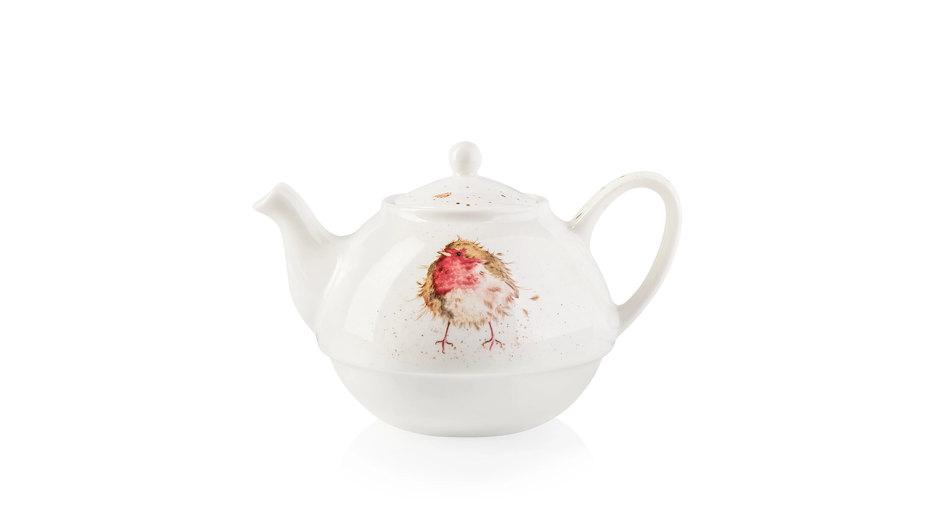 Набор Эгоист Royal Worcester Забавная фауна Малиновка, чайник и чашка с блюдцем, 300 мл