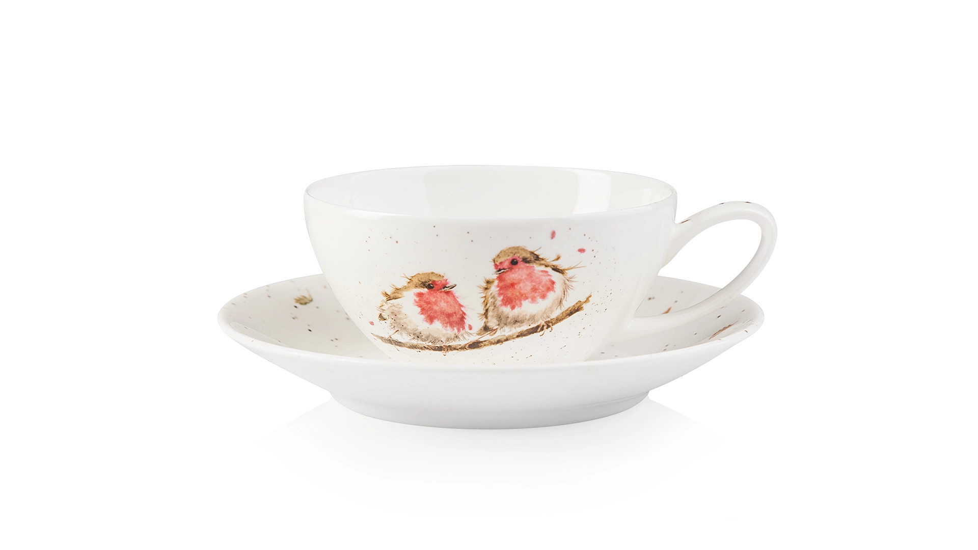 Набор Эгоист Royal Worcester Забавная фауна Малиновка, чайник и чашка с блюдцем, 300 мл