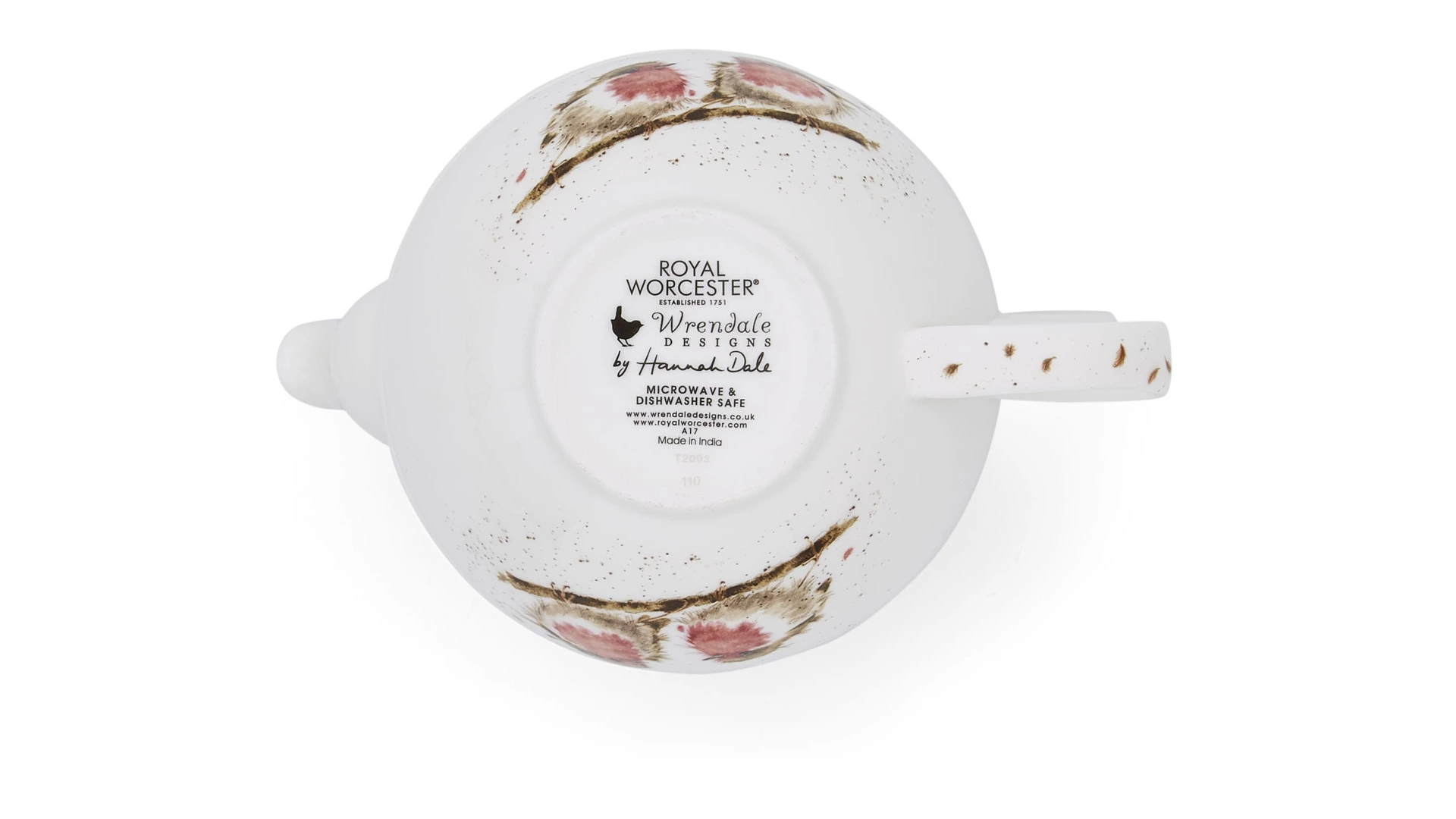 Набор Эгоист Royal Worcester Забавная фауна Малиновка, чайник и чашка с блюдцем, 300 мл