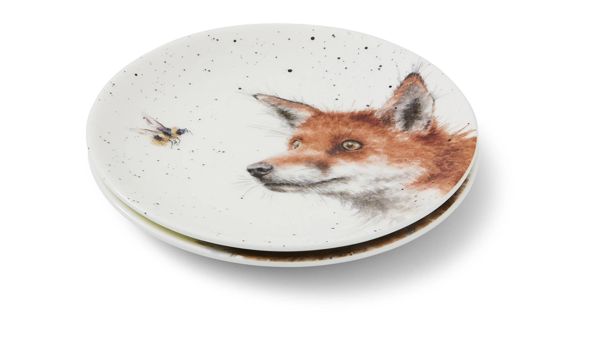 Набор тарелок пирожковых Royal Worcester Забавная фауна Заяц и Лисица 16,5 см, 2 шт, фарфор костяной