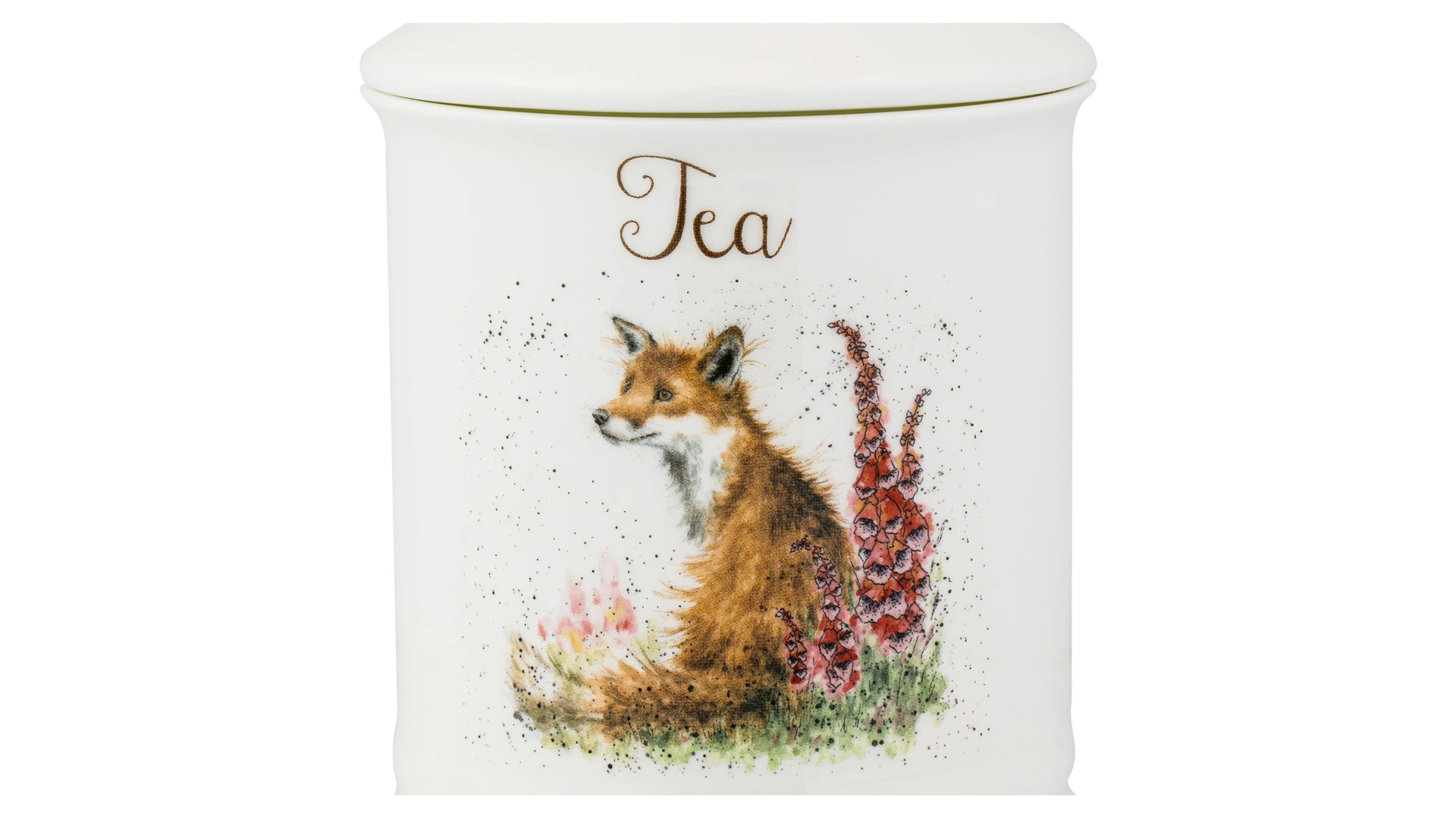 Банка для чая с крышкой Royal Worcester Забавная фауна Лиса 10х14,5 см, фарфор костяной