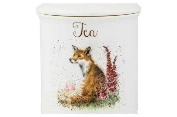 Банка для чая с крышкой Royal Worcester Забавная фауна Лиса 10х14,5 см, фарфор костяной