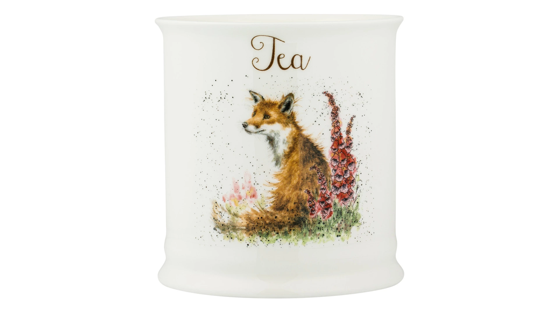 Банка для чая с крышкой Royal Worcester Забавная фауна Лиса 10х14,5 см, фарфор костяной