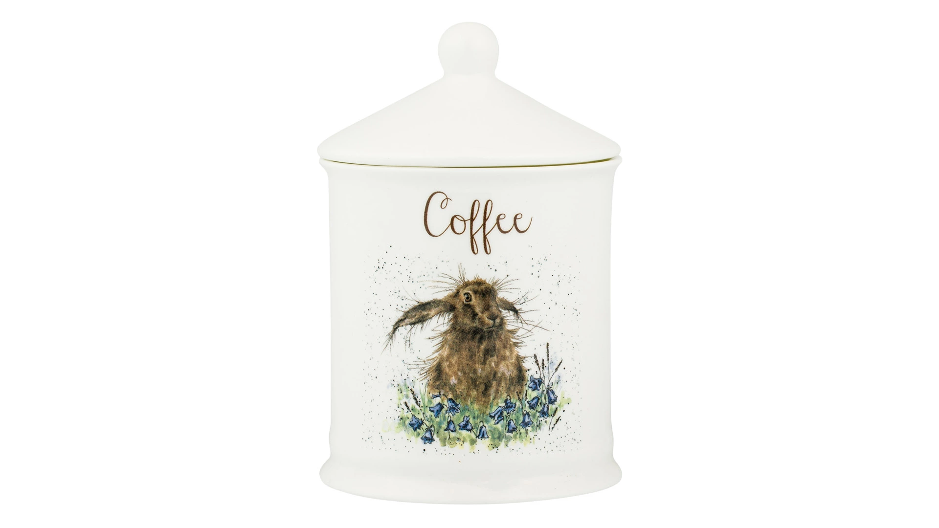 Банка для кофе с крышкой Royal Worcester Забавная фауна Кролик 10х14,5 см, фарфор костяной