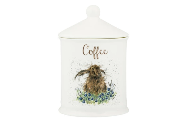 Банка для кофе с крышкой Royal Worcester Забавная фауна Кролик 10х14,5 см, фарфор костяной