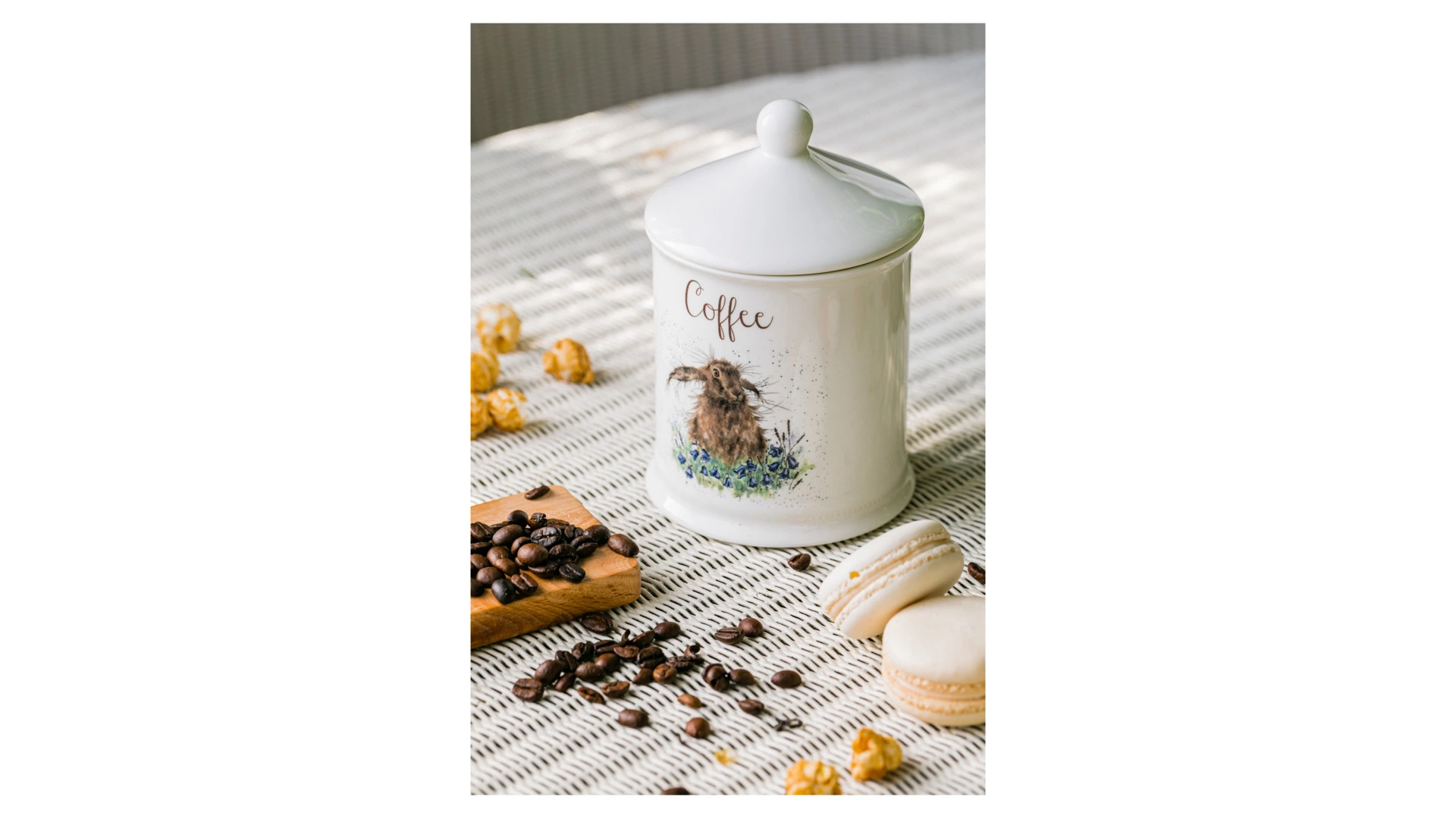 Банка для кофе с крышкой Royal Worcester Забавная фауна Кролик 10х14,5 см, фарфор костяной