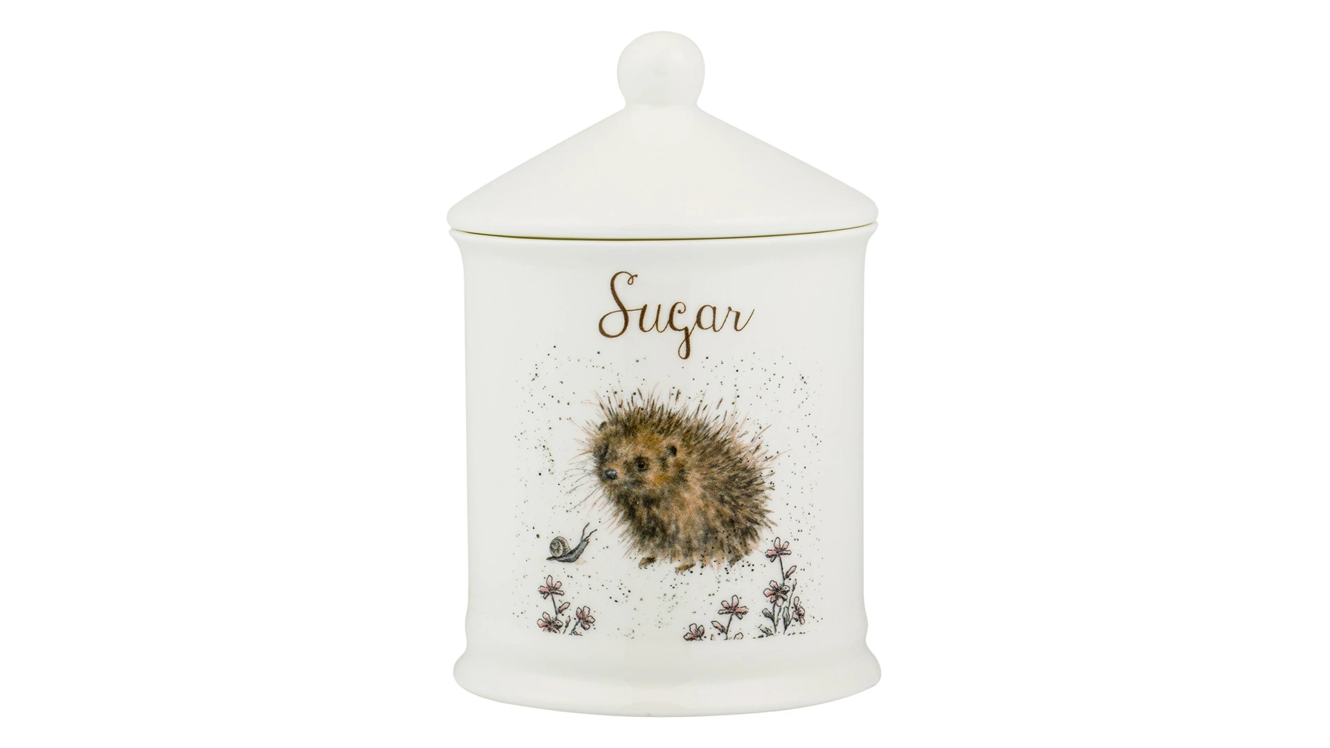 Банка для сахара с крышкой Royal Worcester Забавная фауна Ежик 10х14,5 см, фарфор костяной