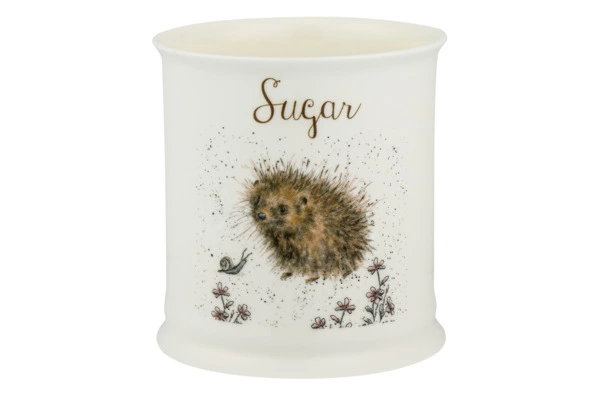 Банка для сахара с крышкой Royal Worcester Забавная фауна Ежик 10х14,5 см, фарфор костяной