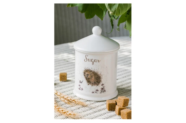 Банка для сахара с крышкой Royal Worcester Забавная фауна Ежик 10х14,5 см, фарфор костяной