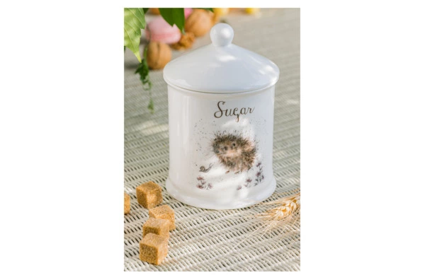 Банка для сахара с крышкой Royal Worcester Забавная фауна Ежик 10х14,5 см, фарфор костяной