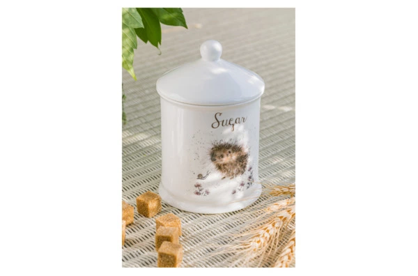 Банка для сахара с крышкой Royal Worcester Забавная фауна Ежик 10х14,5 см, фарфор костяной