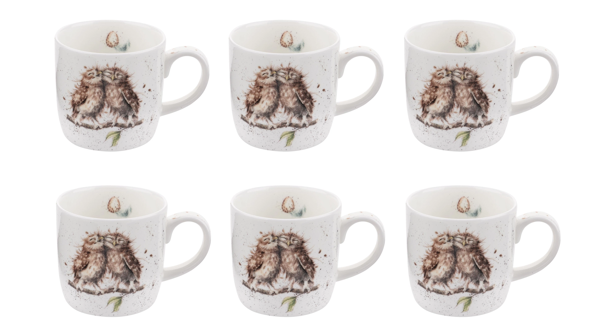 Набор кружек Royal Worcester Забавная фауна Совы 310 мл, 6 шт