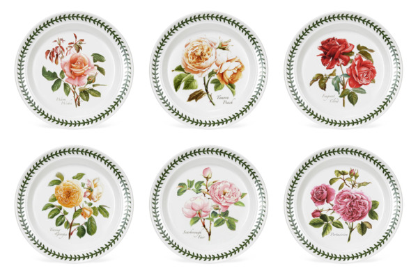 Набор тарелок пирожковых Portmeirion "Ботанический сад.Розы" 18см, ассорти, 6шт