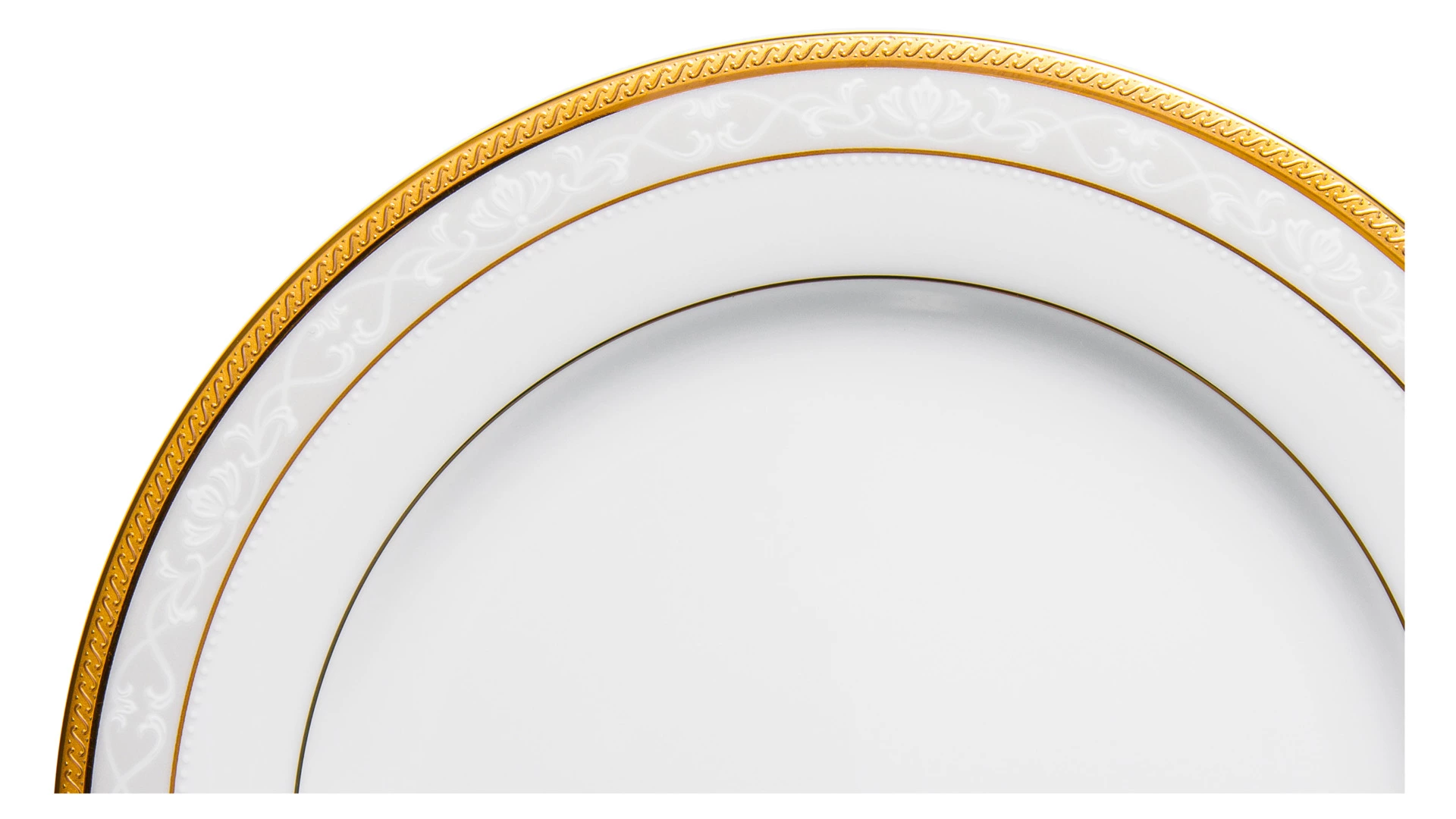 Тарелка закусочная Noritake Хэмпшир, золотой кант 21 см