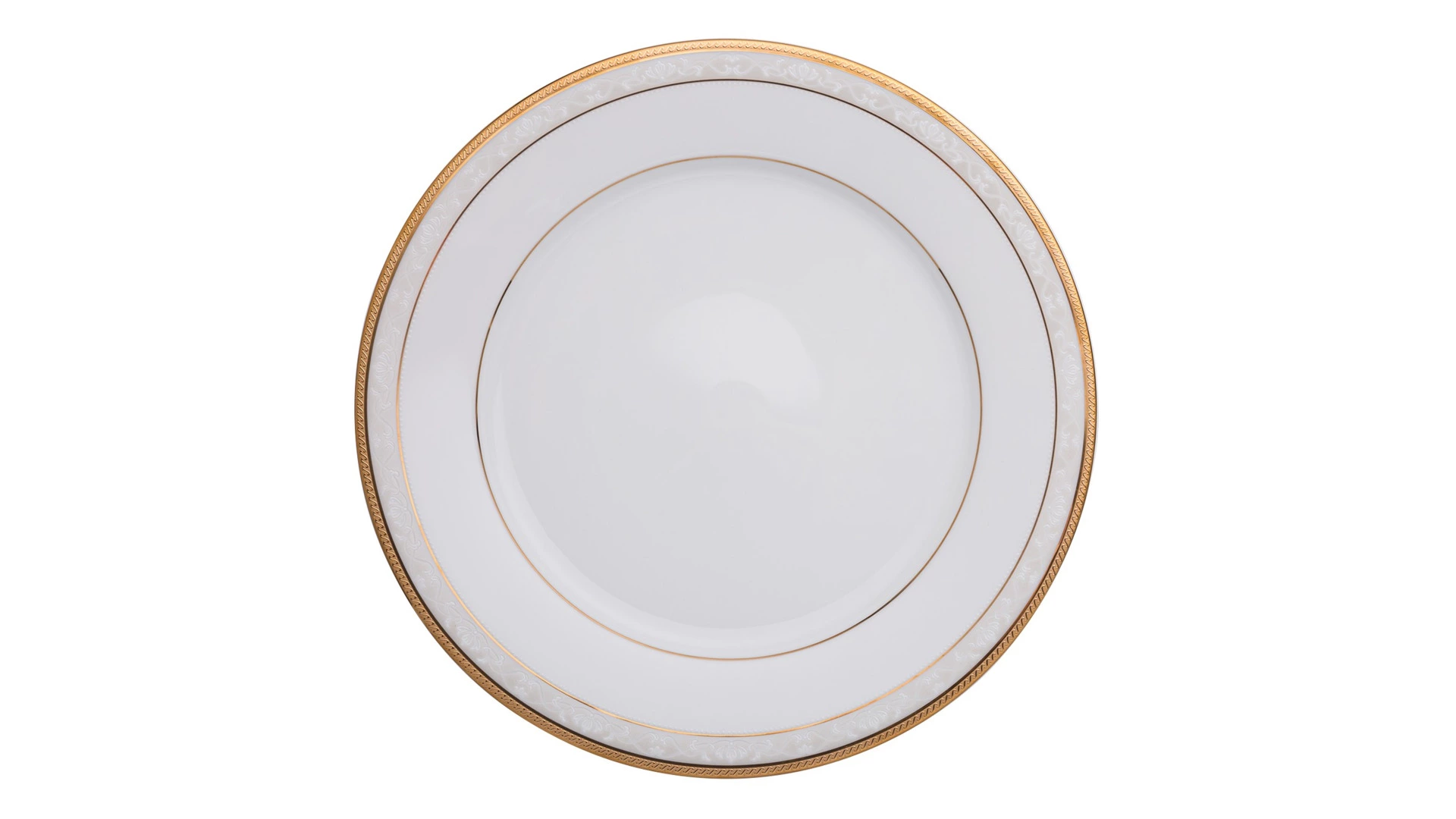 Тарелка обеденная Noritake Хэмпшир, золотой кант 27 см