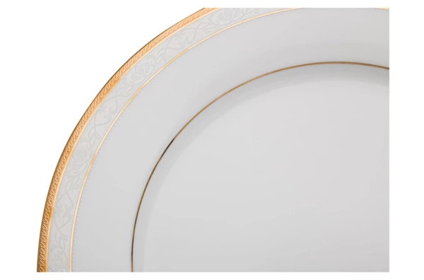 Тарелка обеденная Noritake Хэмпшир, золотой кант 27 см
