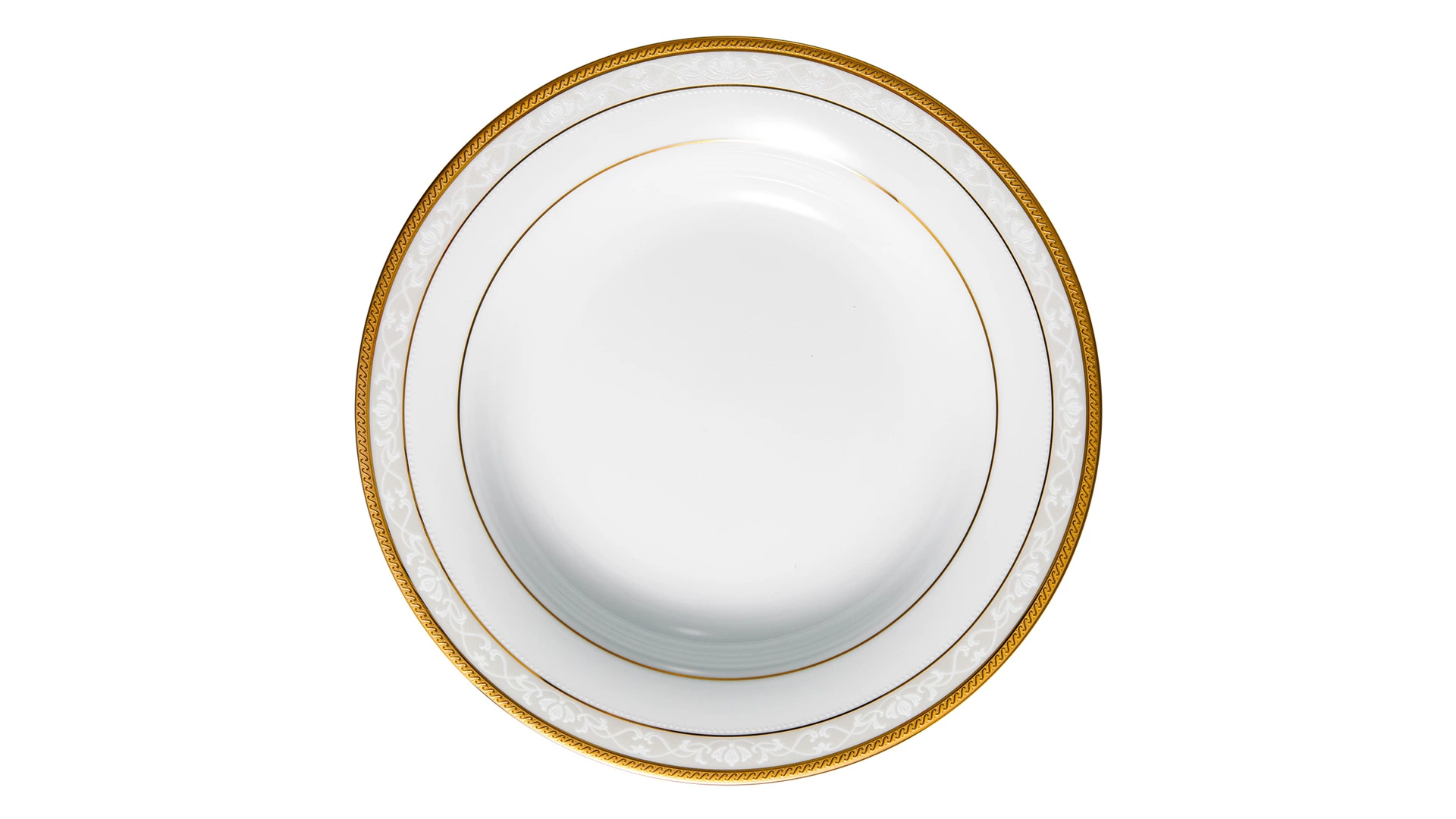 Тарелка суповая Noritake Хэмпшир, золотой кант 23 см