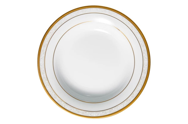 Тарелка суповая Noritake Хэмпшир, золотой кант 23 см