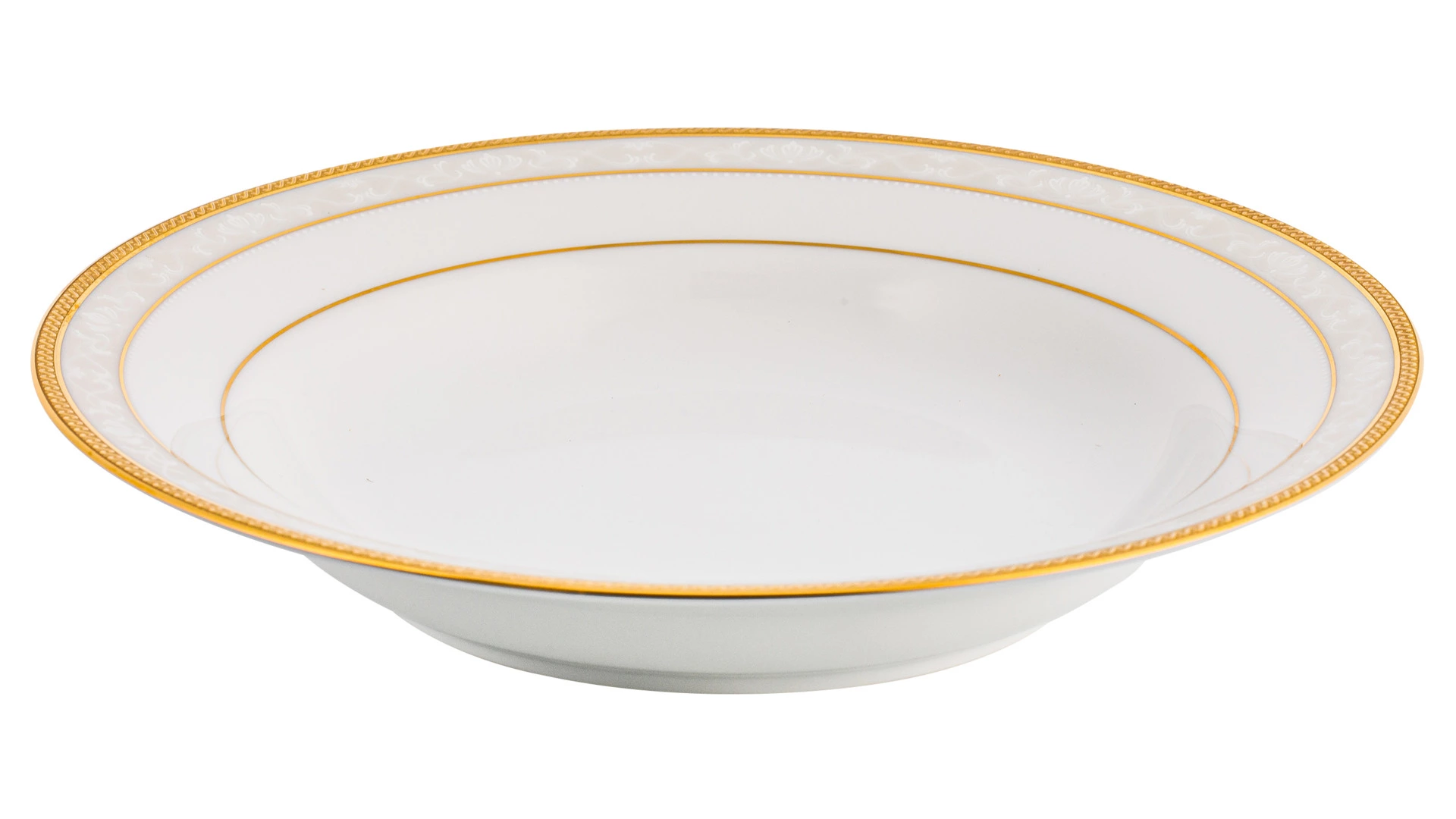 Тарелка суповая Noritake Хэмпшир, золотой кант 23 см