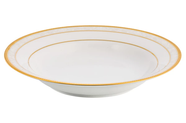 Тарелка суповая Noritake Хэмпшир, золотой кант 23 см