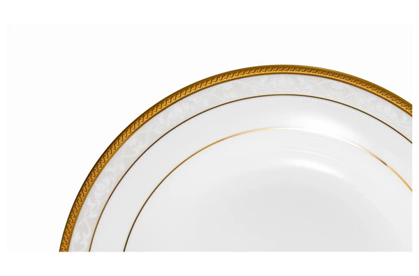 Тарелка суповая Noritake Хэмпшир, золотой кант 23 см