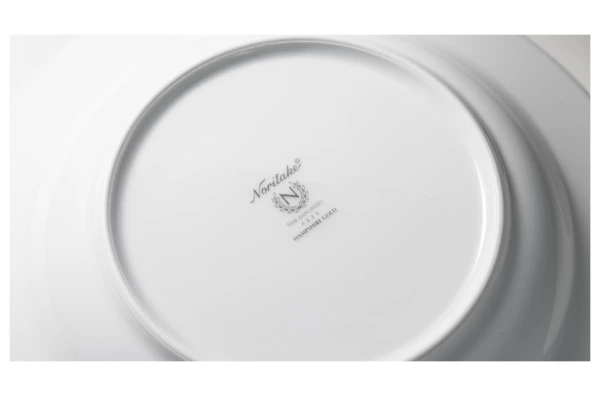 Тарелка суповая Noritake Хэмпшир, золотой кант 23 см