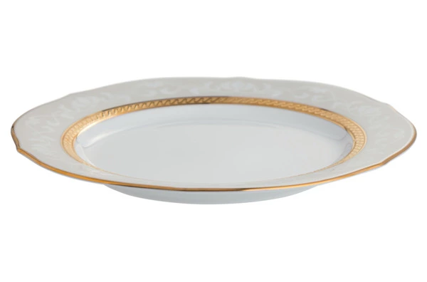Тарелка акцентная Noritake Хэмпшир, золотой кант 23 см