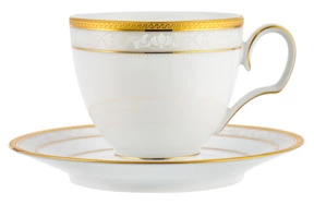 Чашка чайная с блюдцем Noritake Хэмпшир, золотой кант 250 мл