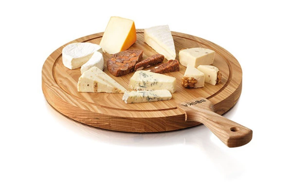 Доска сервировочная для сыра, закусок и пиццы Boska Друзья d40 см, дуб