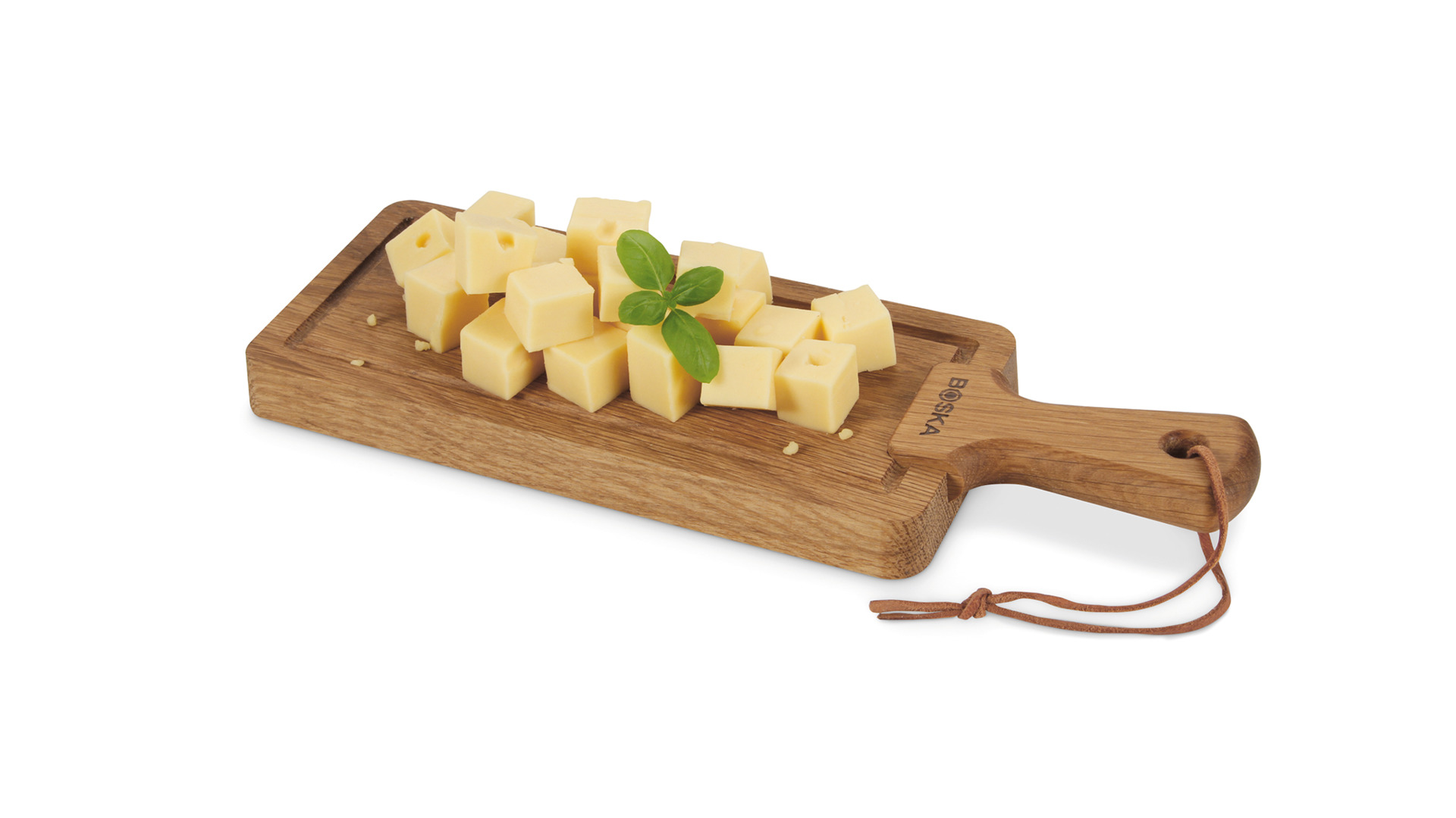 Доска сервировочная для сыра и закусок Boska Друзья с ручкой 30х10х1,6 см, дуб