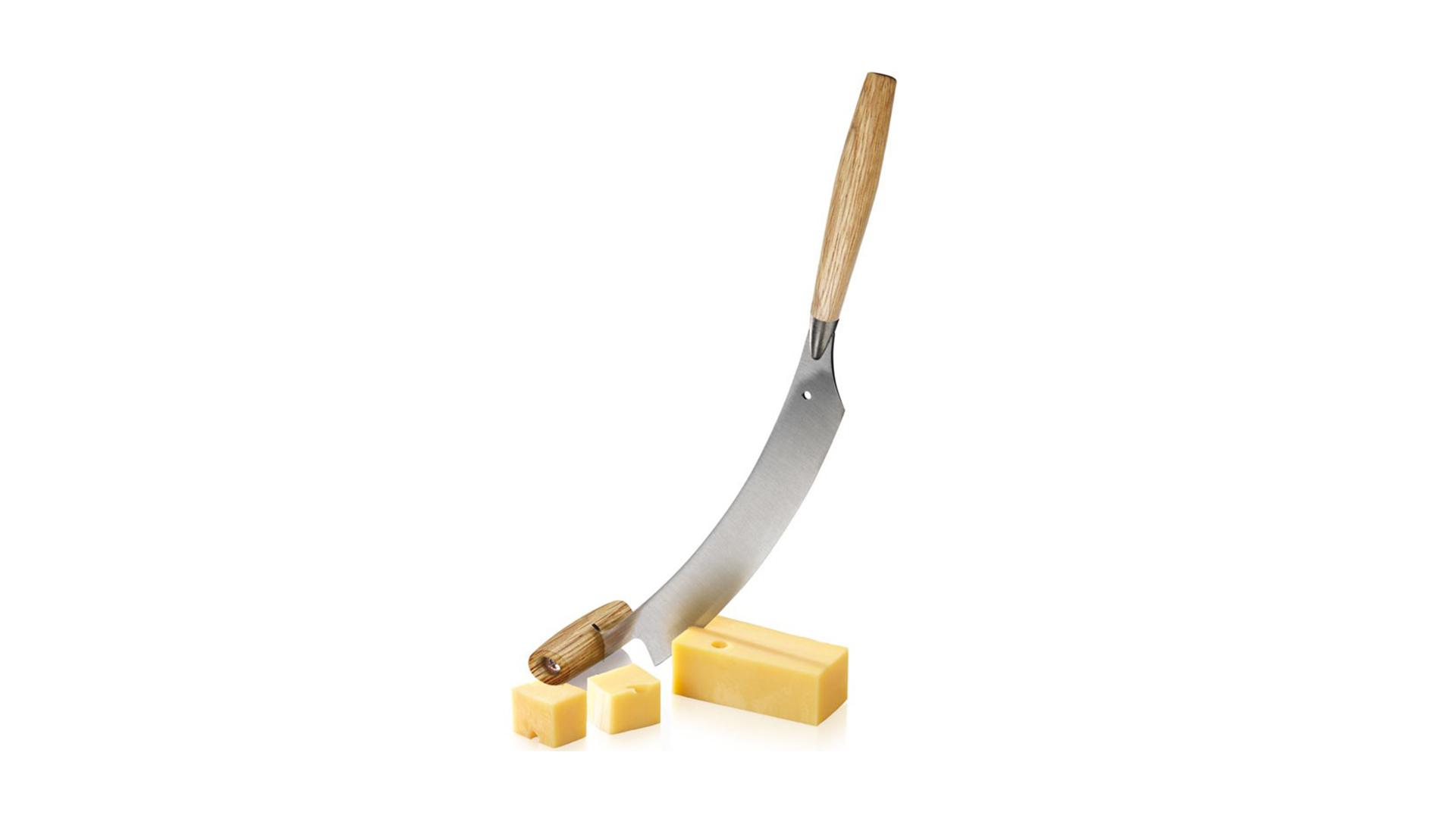 Нож для твёрдого и полутвёрдого сыра Boska "Осло" с двумя ручками 31,5х7см, сталь, дуб