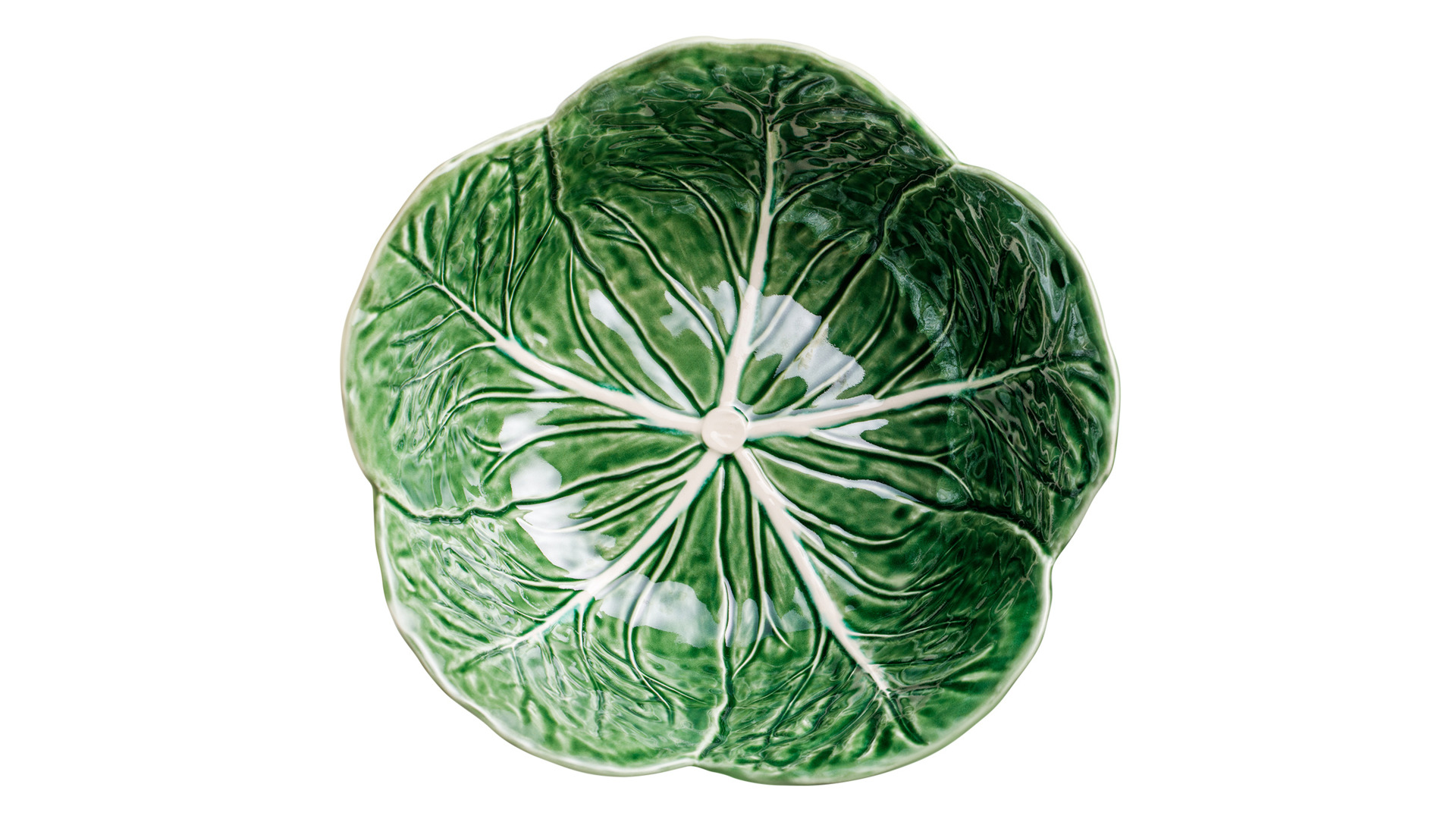 Салатник с резным краем Bordallo Pinheiro Капуста 29,5 см, керамика