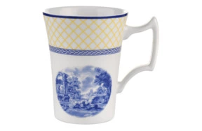 Кружка Spode Голубая Италия 280 мл, желтый борт