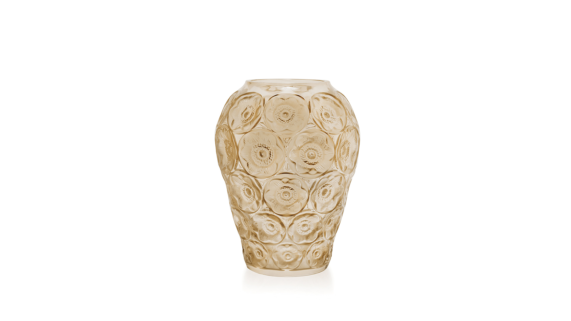 Ваза Lalique Anemones, хрусталь, золотой