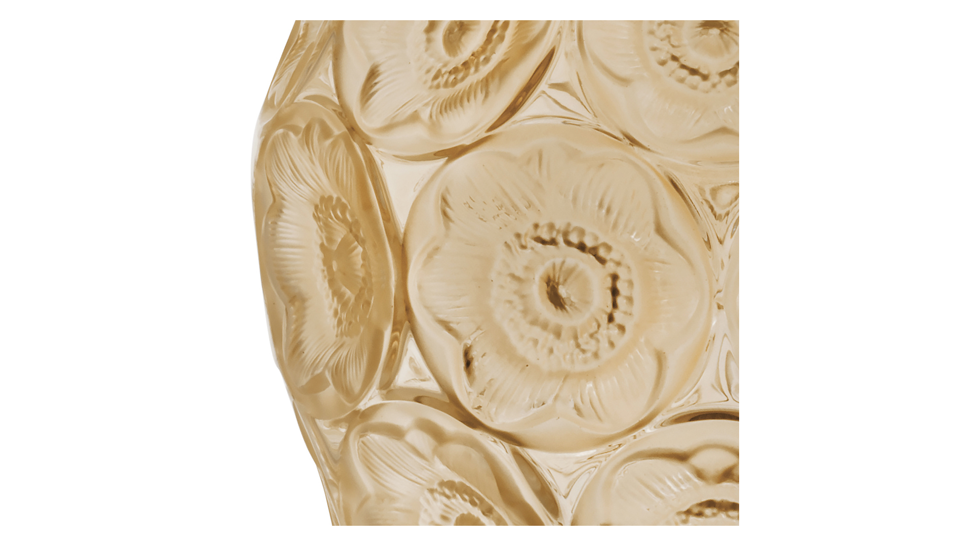 Ваза Lalique Anemones, хрусталь, золотой