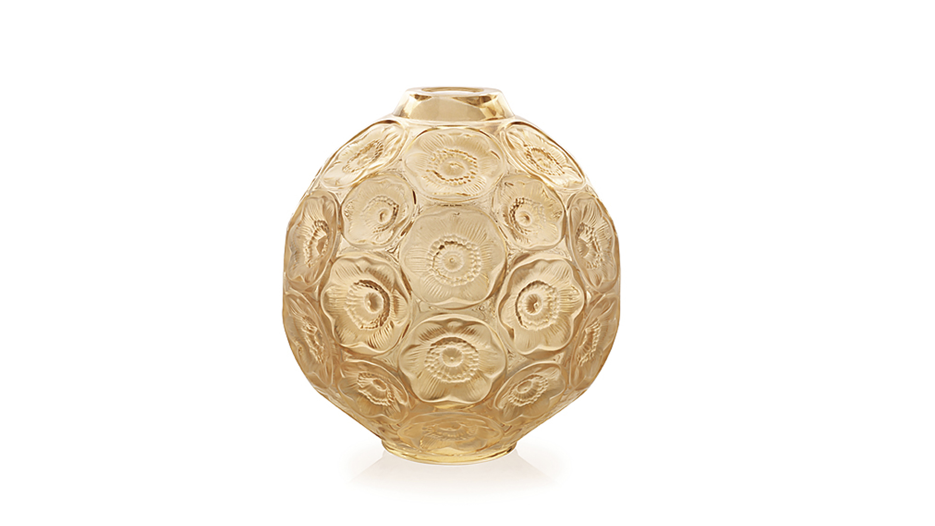 Ваза для одного цветка Lalique Anemones, хрусталь, золотой