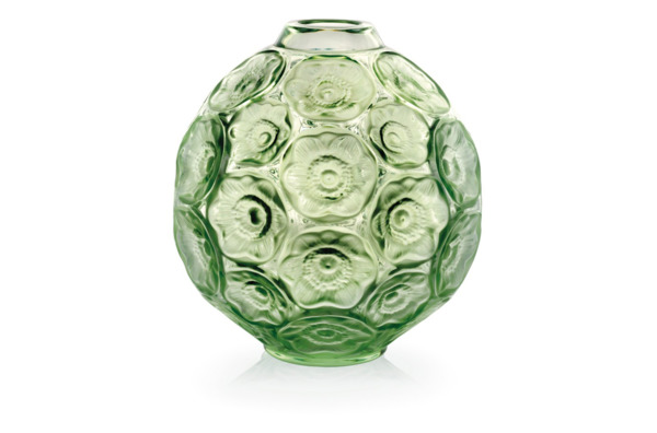 Ваза для одного цветка Lalique Anemones, хрусталь, зеленый