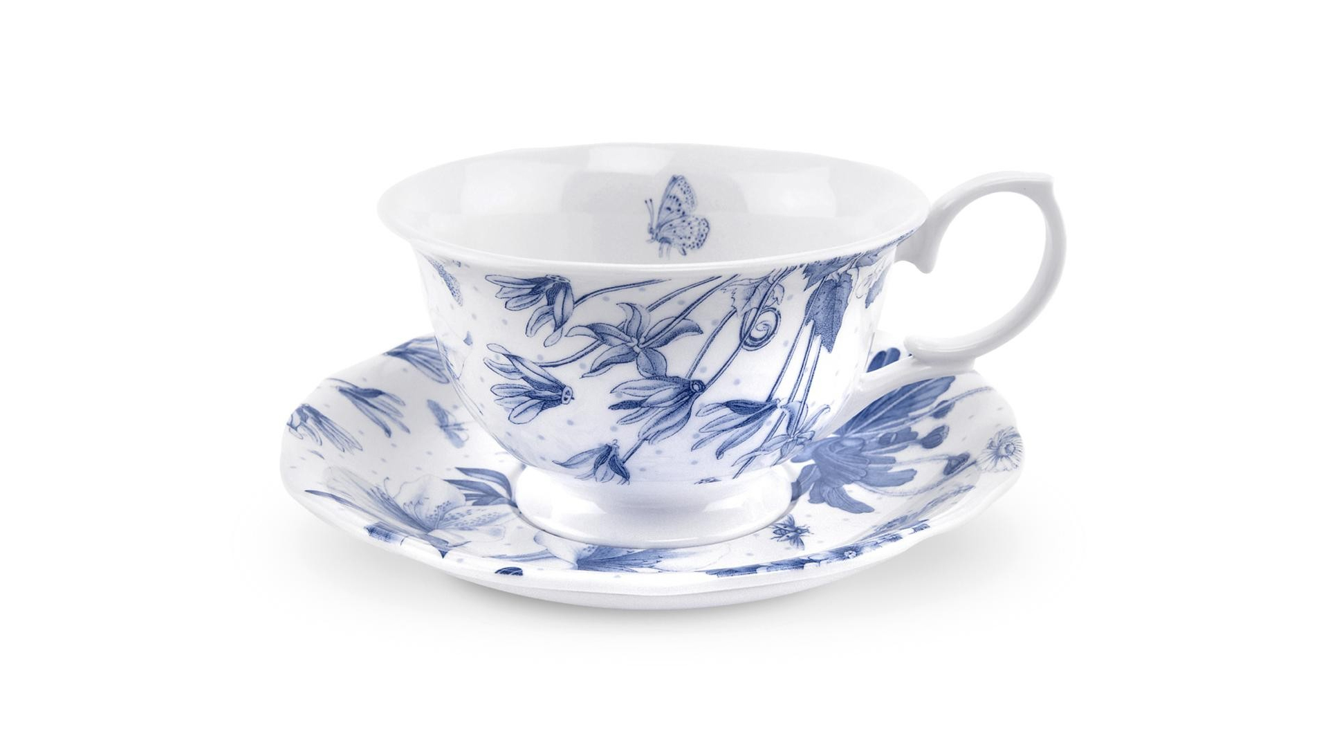 Чашка чайная с блюдцем Portmeirion Ботанический сад.Синий 170 мл